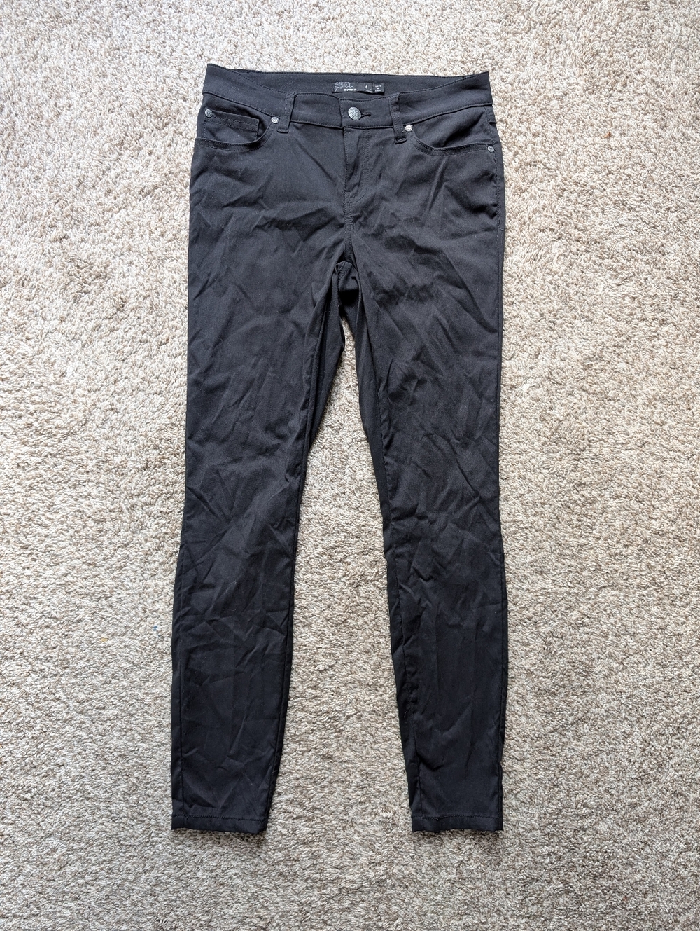 Prana Women's Black Athletic Skinny Leg Hiking Pants Sz 4 Gorpcore